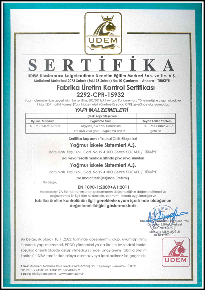 udem sertifika - CERTIFICATE