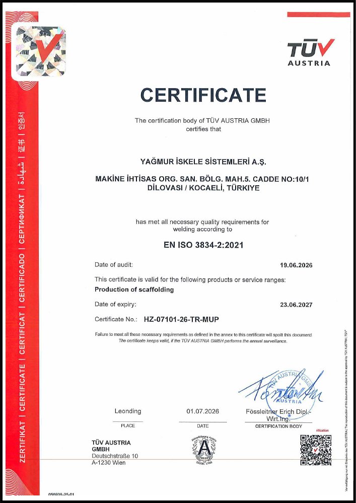 tuv austria - CERTIFICATE