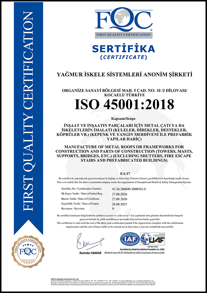 CERTIFICATE ISO 45001 26 08 2027 - CERTIFICATE